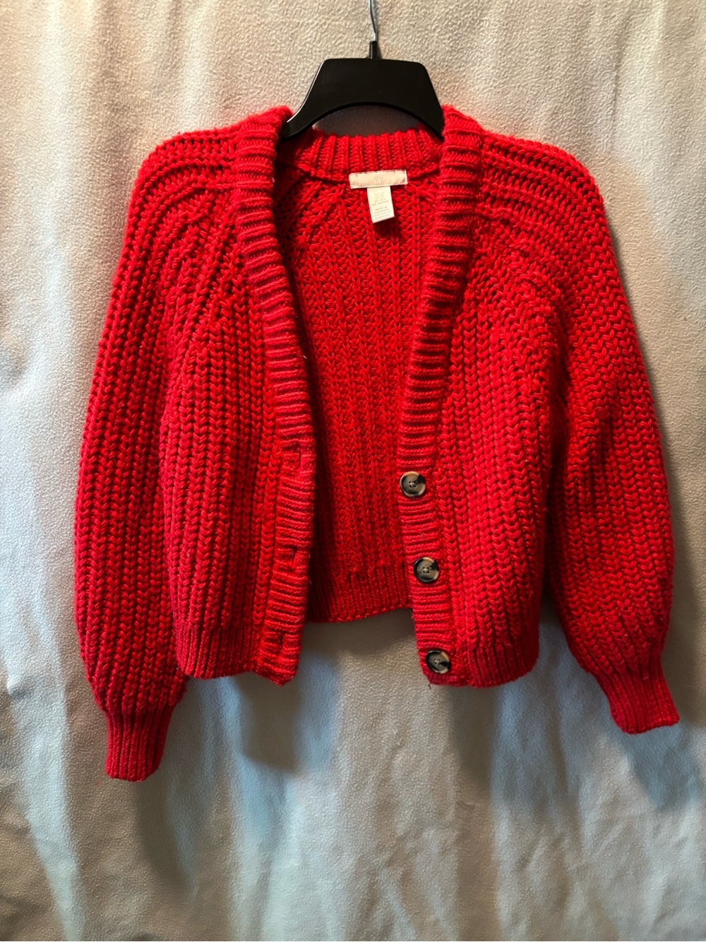 H&M Red Chunky Knit Women's Cardigan